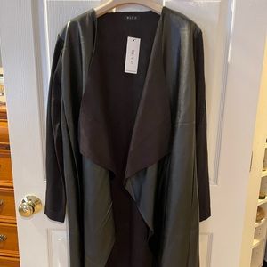 BLVD black leather sweater jacket